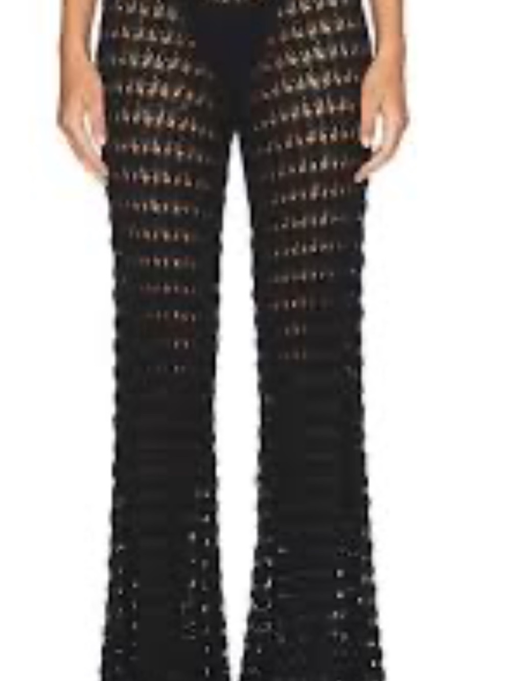 Black Crochet Flare Pants - Women's Flared Beach Cover-Up